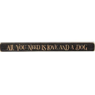 All You Need Is Love and A Dog Engraved Block 18 - The Fox Decor